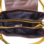 Beau Design stylish Brown Imported PU Leather Handbag With Double Handle For Women's/Ladies/Girls